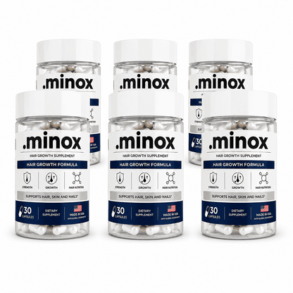 Kit de Vitamina Capilar .minox com 6 potes de 30 cápsulas, total de 180 cápsulas