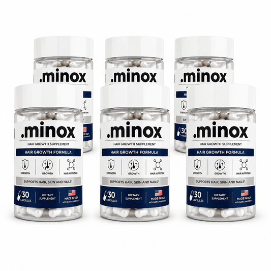 Kit de Vitamina Capilar .minox com 6 potes de 30 cápsulas, total de 180 cápsulas